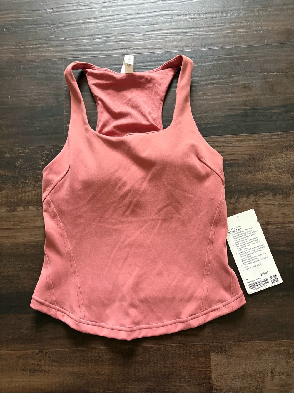 NWT lululemon athletica Rose Pink Instill racer back Tank